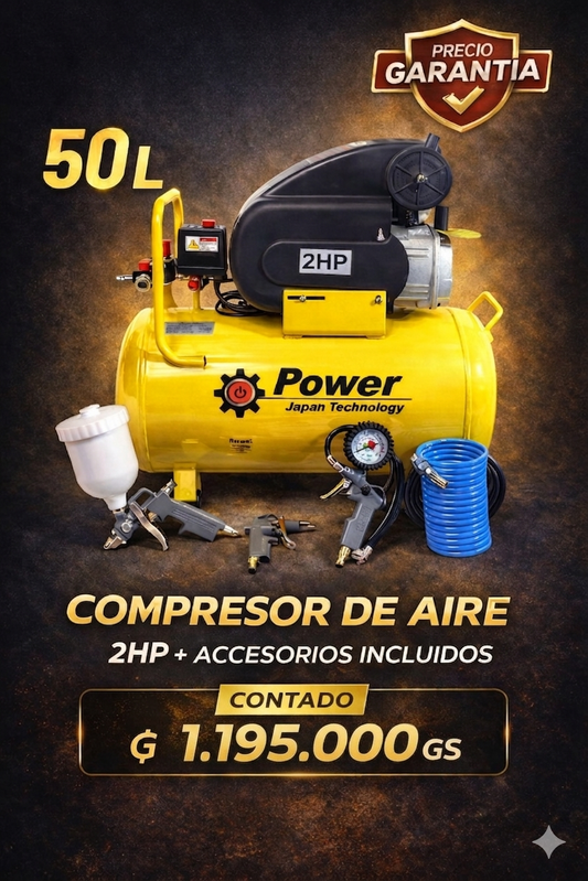 COMPRESOR DE AIRE 50L  POTENCIA 2HP OFERTA 🔥